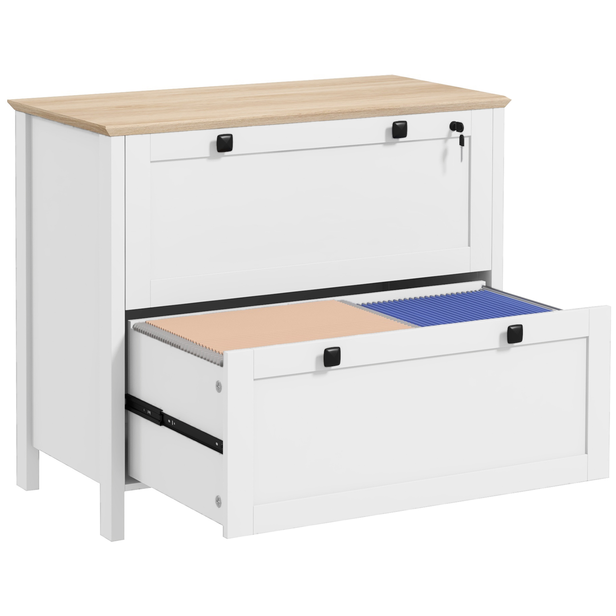 Office Furniture Filing Cabinets - 2 Drawer File Cabinet with Lock,