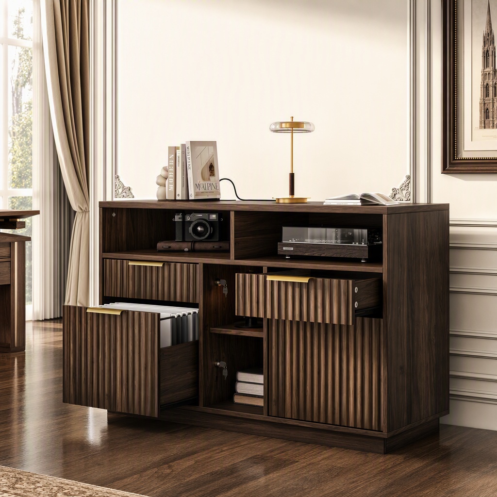 4 Drawer File Cabinet, Fluted  - Office Furniture Filing Cabinets review and price