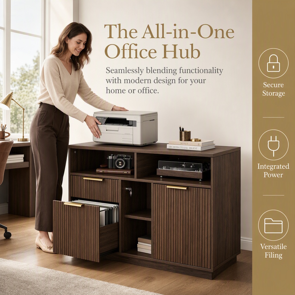 4 Drawer File Cabinet, Fluted  - Office Furniture Filing Cabinets review and price